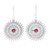 Garnet and Sterling Silver Concentric Circle Dangle Earrings 'Radiant Wheels' Garnet and Sterling Silver Concentric Circle Dangle Earrings 'Radiant Wheels'