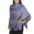 Blue Grey Jacquard Floral Shawl in Rayon and Silk 'Mandarin Storm' Blue Grey Jacquard Floral Shawl in Rayon and Silk 'Mandarin Storm'