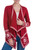 Red Alpaca Wool Cardigan with White Glyph Stars from Peru 'Crimson Twilight Stars' Red Alpaca Wool Cardigan with White Glyph Stars from Peru 'Crimson Twilight Stars'