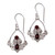 Heart Shaped Garnet Sterling Silver Earrings 'Heart in Love' Heart Shaped Garnet Sterling Silver Earrings 'Heart in Love'