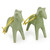 Unique Celadon Ceramic Christmas Ornaments (Pair) 'A Season for Horses'