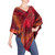 Hand Loomed Cotton Blend Poncho 'Ruby Tradition' Hand Loomed Cotton Blend Poncho 'Ruby Tradition'