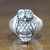 Artisan Crafted Sterling Silver and Blue Topaz Ring 'Java Owl' Artisan Crafted Sterling Silver and Blue Topaz Ring 'Java Owl'