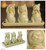 Celadon Ceramic Sculptures (Set of 3) 'Cats Shun Evil'