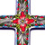Ceramic cross 'Jerusalem Rose'
