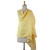 Paisley Shawl in Cotton and Silk Blend with Embroidery 'Yellow Paisley Dreams'