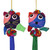 4 Hand Crafted Multicolor Cats and Brass Bells Ornaments 'Happy Thai Cats' 4 Hand Crafted Multicolor Cats and Brass Bells Ornaments 'Happy Thai Cats'