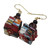 Handcrafted Recycled Paper and Wood Dangle Earrings 'Pampam Store' Handcrafted Recycled Paper and Wood Dangle Earrings 'Pampam Store'