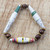 Recycled Paper and Sese Wood Beaded Stretch Bracelet 'Me and the World'