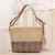 Leather-Accented All Cotton Maya Style Shoulder Bag 'Maya Ixcaco'