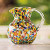 Hand Blown Glass Pitcher 71 Oz Multicolor Mexican Art 'Confetti'