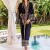 Indonesian Floral Patterned Black and Ivory Robe 'Batik Midnight' Indonesian Floral Patterned Black and Ivory Robe 'Batik Midnight'