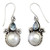 Sterling Silver Pearl and Blue Topaz Earrings from Bali 'Frangipani Trio'