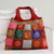 Red Tote Handbag with Golden Block Prints 'Crimson in Kutch'