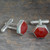 Modern Sterling Silver and Carnelian Cufflinks 'Be a Star'