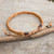 Men's Braided Light Brown Leather Bracelet from Thailand 'Friendship' Men's Braided Light Brown Leather Bracelet from Thailand 'Friendship'