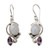 Rainbow Moonstone Earrings with Amethyst And Silver 'Yours Forever' Rainbow Moonstone Earrings with Amethyst And Silver 'Yours Forever'