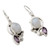Rainbow Moonstone Earrings with Amethyst And Silver 'Yours Forever' Rainbow Moonstone Earrings with Amethyst And Silver 'Yours Forever'