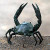 Realistic Handcrafted Antiqued Bronze Crab Sculpture 'Sanur Crab'