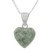 Light Green Jade Silver Heart Pendant Necklace Guatemala 'Mayan Heart in Light Green' Light Green Jade Silver Heart Pendant Necklace Guatemala 'Mayan Heart in Light Green'