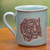 Hand Painted Celadon Ceramic Tiger Mug from Thailand 'Tiger's Taste' Hand Painted Celadon Ceramic Tiger Mug from Thailand 'Tiger's Taste'