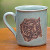 Hand Painted Celadon Ceramic Tiger Mug from Thailand 'Tiger's Taste' Hand Painted Celadon Ceramic Tiger Mug from Thailand 'Tiger's Taste'
