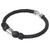 Sterling Silver Leather Cuff Bracelet in Black Indonesia 'Bali Dream' Sterling Silver Leather Cuff Bracelet in Black Indonesia 'Bali Dream'