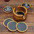 Set of 6 Black Agate and Cedar Wood Coasters with Stand 'Nocturnal Wisdom' Set of 6 Black Agate and Cedar Wood Coasters with Stand 'Nocturnal Wisdom'