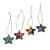 Four Batik Wood Star Ornaments by Balinese Artisans 'Bali Stars' Four Batik Wood Star Ornaments by Balinese Artisans 'Bali Stars'