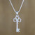 Sterling Silver Key Pendant Necklace from Thailand 'Heart Key' Sterling Silver Key Pendant Necklace from Thailand 'Heart Key'