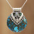 Blue Topaz and Composite Turquoise Sterling Silver Necklace 'Ocean's Glory' Blue Topaz and Composite Turquoise Sterling Silver Necklace 'Ocean's Glory'