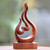 Hand Carved Suar Wood Heart and Flame Abstract Sculpture 'Lover's Passion' Hand Carved Suar Wood Heart and Flame Abstract Sculpture 'Lover's Passion'