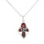 925 Sterling Silver Faceted Red Garnet Pendant Necklace 'Eternal Ecstasy'