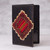 Dark Brown Leather Passport Cover with Incan Cross Design 'Inca Traveler'