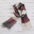 100% Alpaca Wool Dark Red Off White and Black Striped Scarf 'Favorite Cabernet' 100% Alpaca Wool Dark Red Off White and Black Striped Scarf 'Favorite Cabernet'