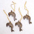 Set of 4 Handmade Brown Coconut Shell Dolphin Ornaments 'Dolphin Echo'