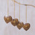 Set of 4 Handmade Brown Coconut Shell Heart Ornaments 'With Our Hearts'