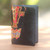Black Faux Leather Passport Holder with Cotton Batik 'Chic Trek' Black Faux Leather Passport Holder with Cotton Batik 'Chic Trek'
