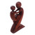 Suar Wood Father and Child Sculpture from Bali 'Playful Father'