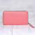 Carnation Pink and Aqua Zippered Leather Wallet from India 'Retro Chic' Carnation Pink and Aqua Zippered Leather Wallet from India 'Retro Chic'