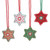 Embroidered Wool Snowflake Ornaments from India (Set of 4) 'Festive Snowflakes'