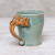 Celadon Ceramic Elephant Mug in Green from Thailand (10 oz.) 'Elephant Handle in Green'