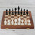 Hand-Carved Bone and Wood Travel Chess Set from India 'Castles Clash' Hand-Carved Bone and Wood Travel Chess Set from India 'Castles Clash'