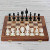 Hand-Carved Bone and Wood Travel Chess Set from India 'Castles Clash' Hand-Carved Bone and Wood Travel Chess Set from India 'Castles Clash'