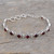 Red Garnet Artisan Crafted India Silver Tennis Bracelet 'Deep Red Diamonds' Red Garnet Artisan Crafted India Silver Tennis Bracelet 'Deep Red Diamonds'