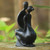 Hand Carved Suar Wood Statuette of Man and Woman in Black 'Eternal Kiss' Hand Carved Suar Wood Statuette of Man and Woman in Black 'Eternal Kiss'