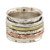 Sterling Silver Copper and Brass Textured Spinner Ring 'Five Senses'