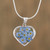 HeartShaped Natural Flower Pendant Necklace from Mexico 'Blue Flowery Heart' HeartShaped Natural Flower Pendant Necklace from Mexico 'Blue Flowery Heart'
