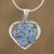 HeartShaped Natural Flower Pendant Necklace from Mexico 'Blue Flowery Heart' HeartShaped Natural Flower Pendant Necklace from Mexico 'Blue Flowery Heart'