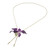 Genuine Purple Orchid Resin Pendant Necklace with Gold Chain 'Orchid Majesty'